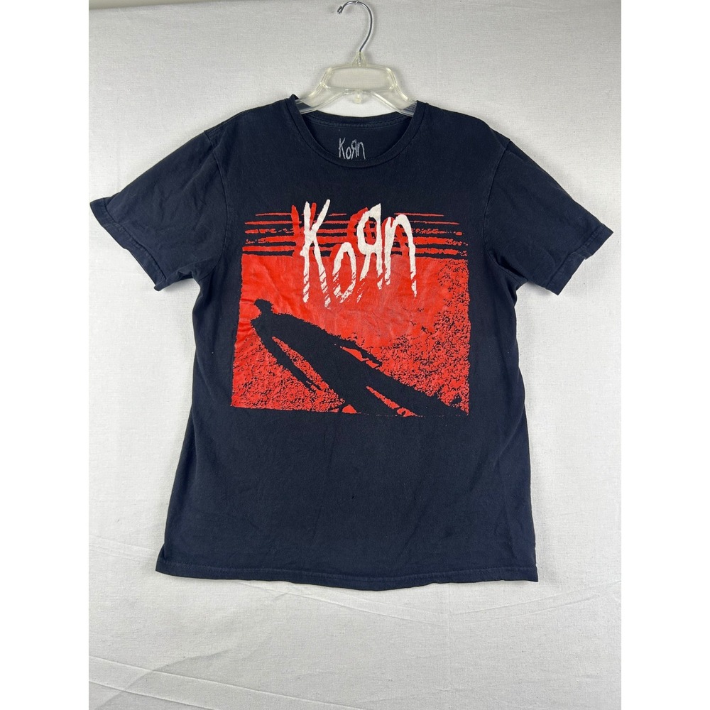 Korn Band T-Shirt Mens Small Black Red Graphic Logo Rock‎ Nu Metal Mad Engine